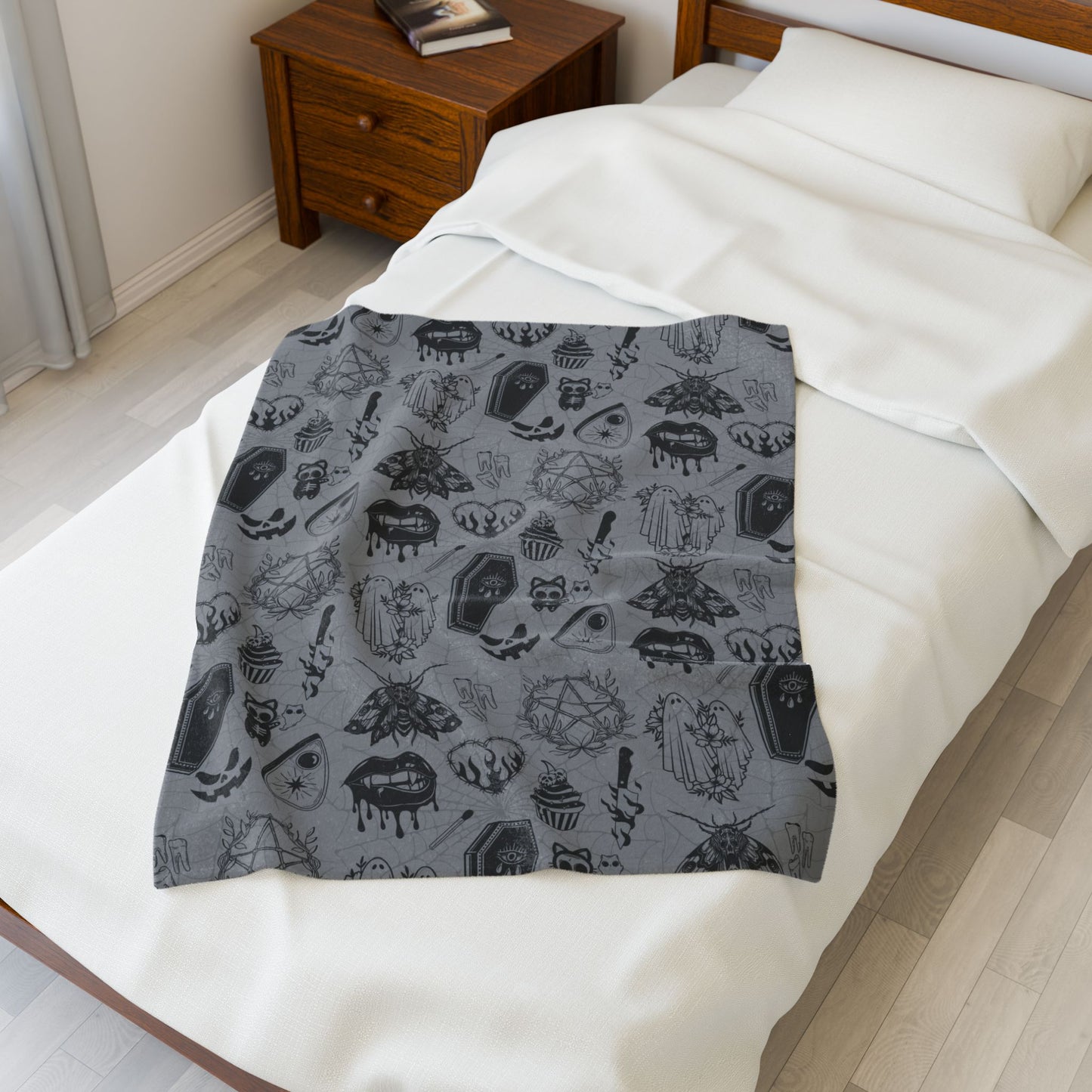 Spooky Cute Velveteen Plush Blanket
