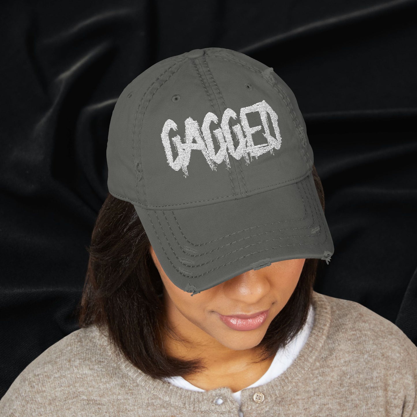 Gagged Distressed Dad Hat (Embroidered)