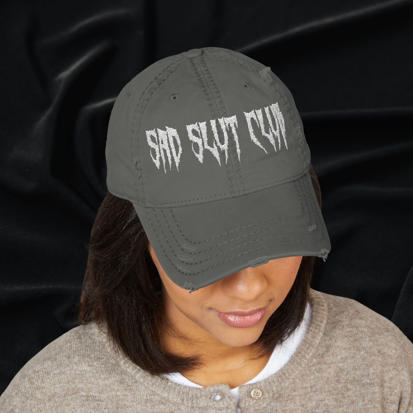 Sad Slut Club Distressed Dad Hat (Embroidered)