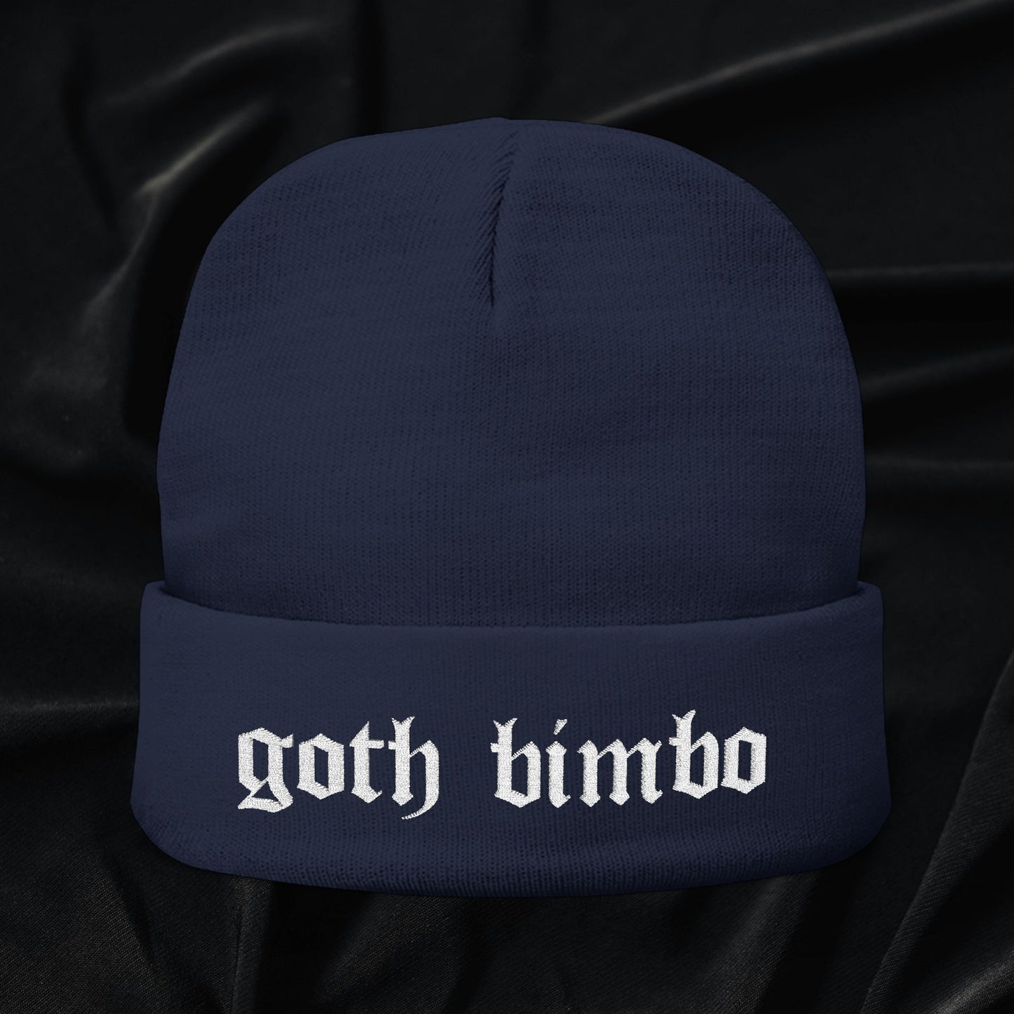 Goth Bimbo Knit Beanie (Embroidered)
