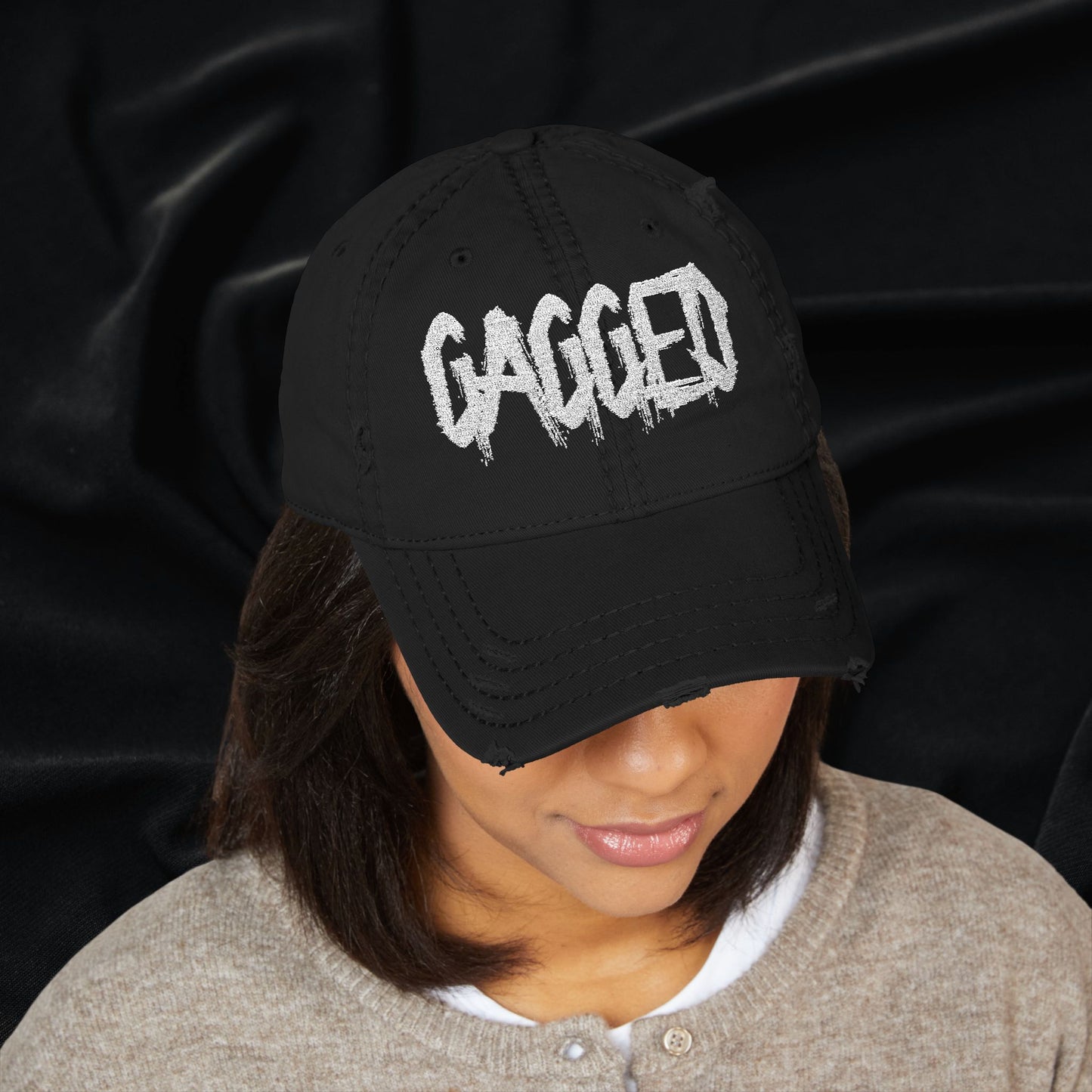 Gagged Distressed Dad Hat (Embroidered)