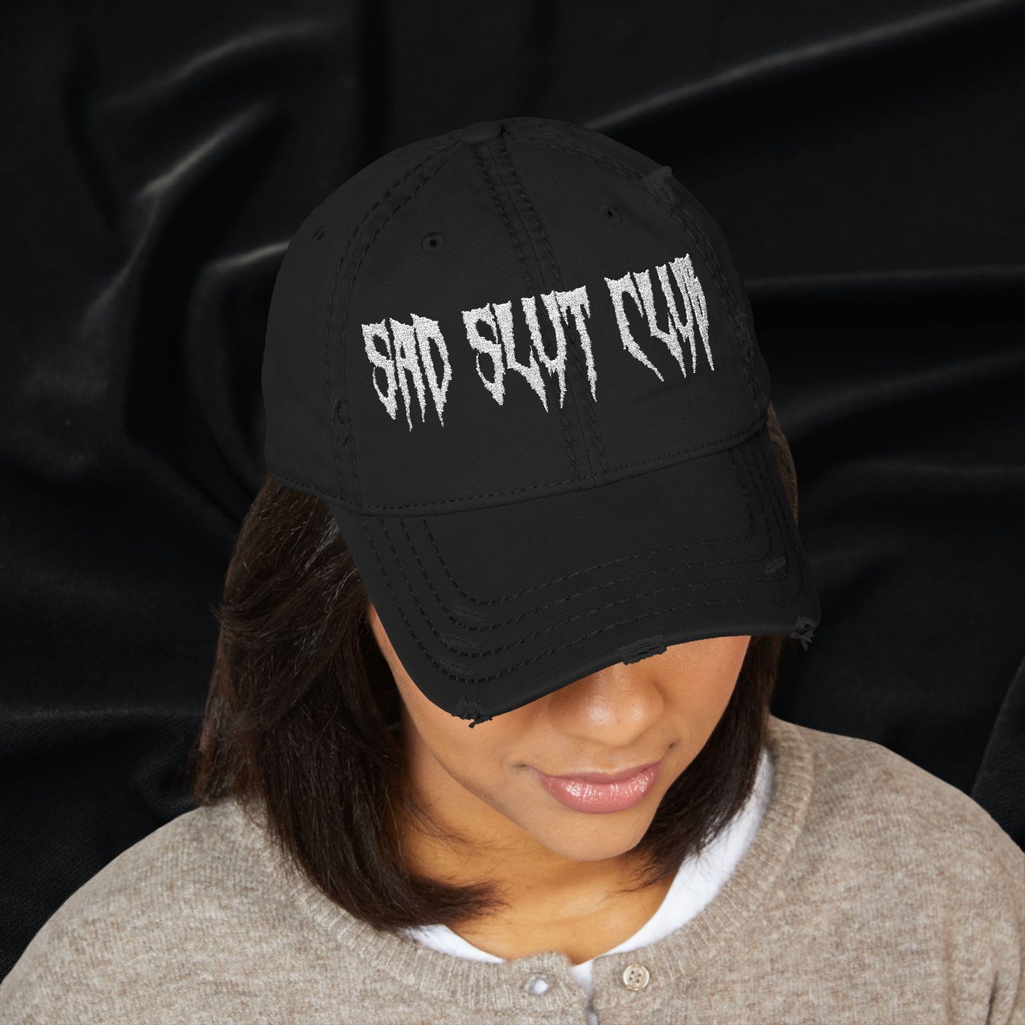 Sad Slut Club Distressed Dad Hat (Embroidered)