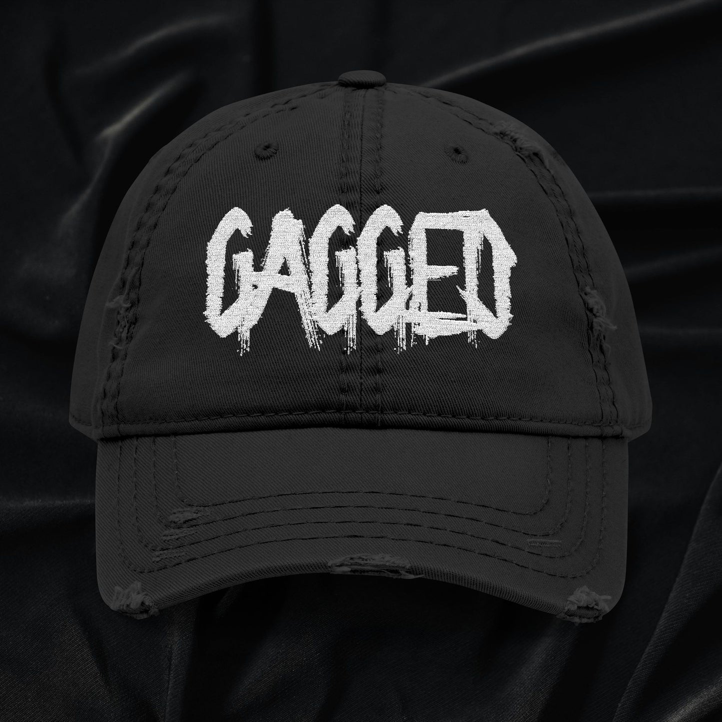 Gagged Distressed Dad Hat (Embroidered)