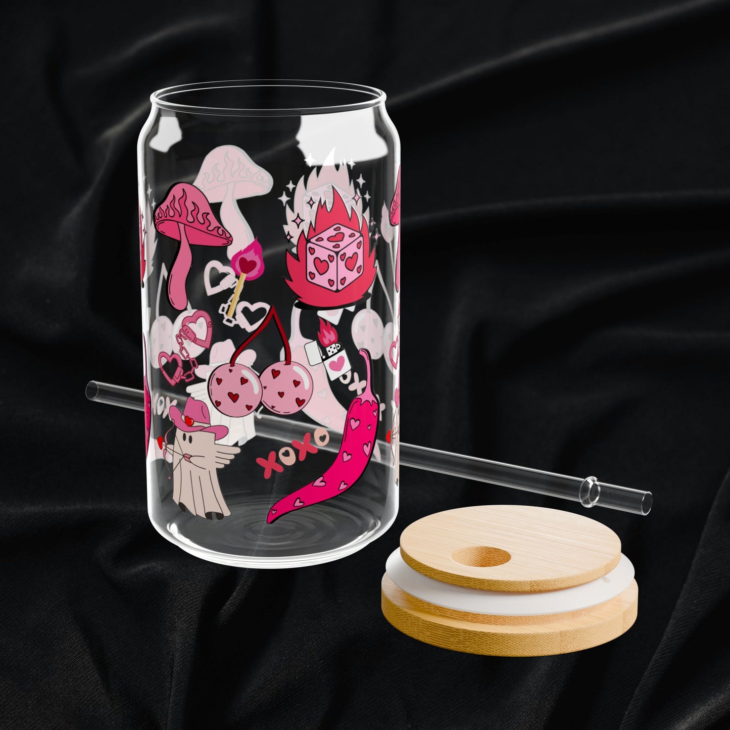 Trippy Pink Beer Can Glass, 16oz