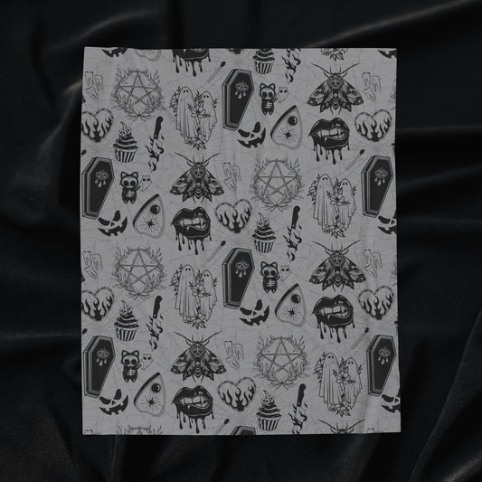 Spooky Cute Velveteen Plush Blanket