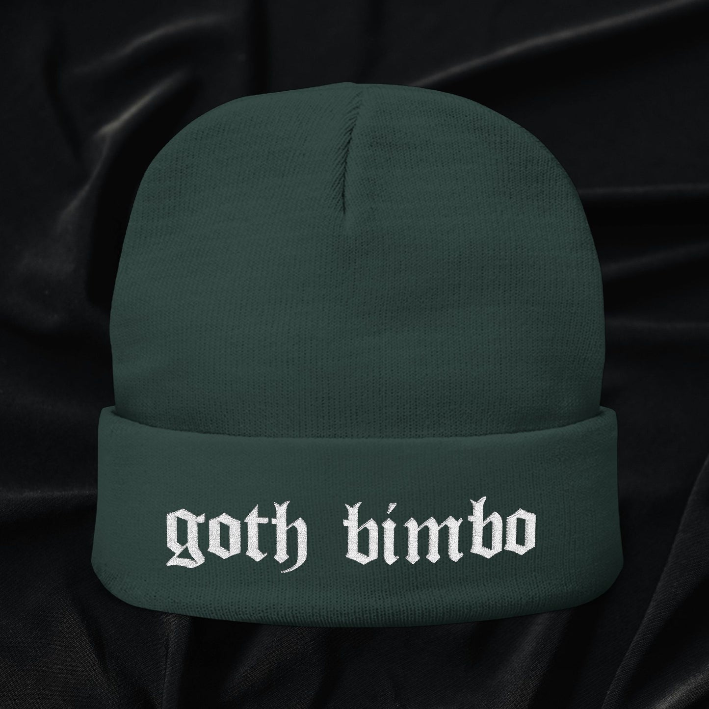 Goth Bimbo Knit Beanie (Embroidered)