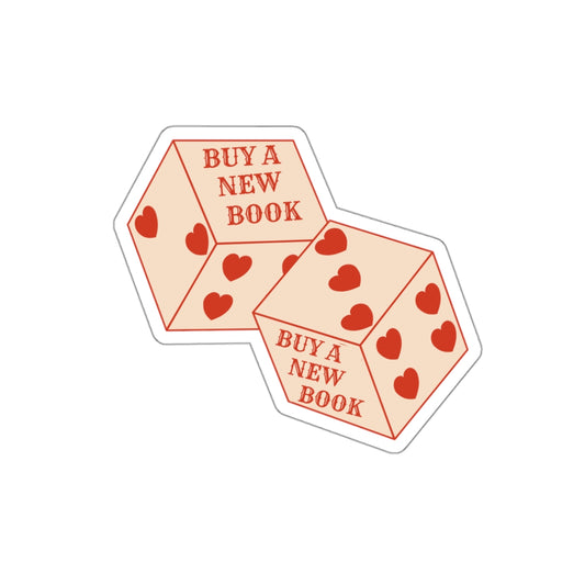 Buy a New Book Dice Sticker
