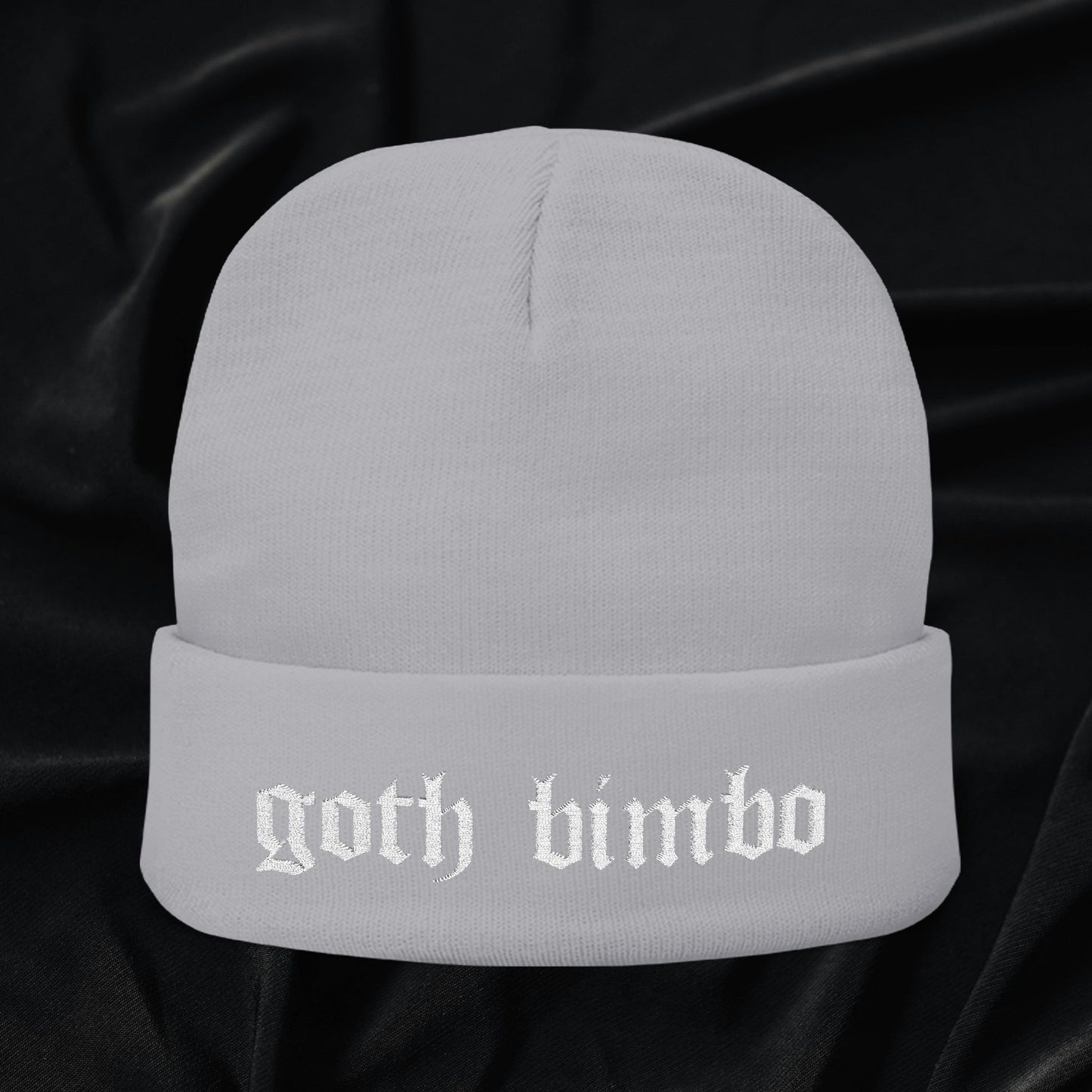 Goth Bimbo Knit Beanie (Embroidered)