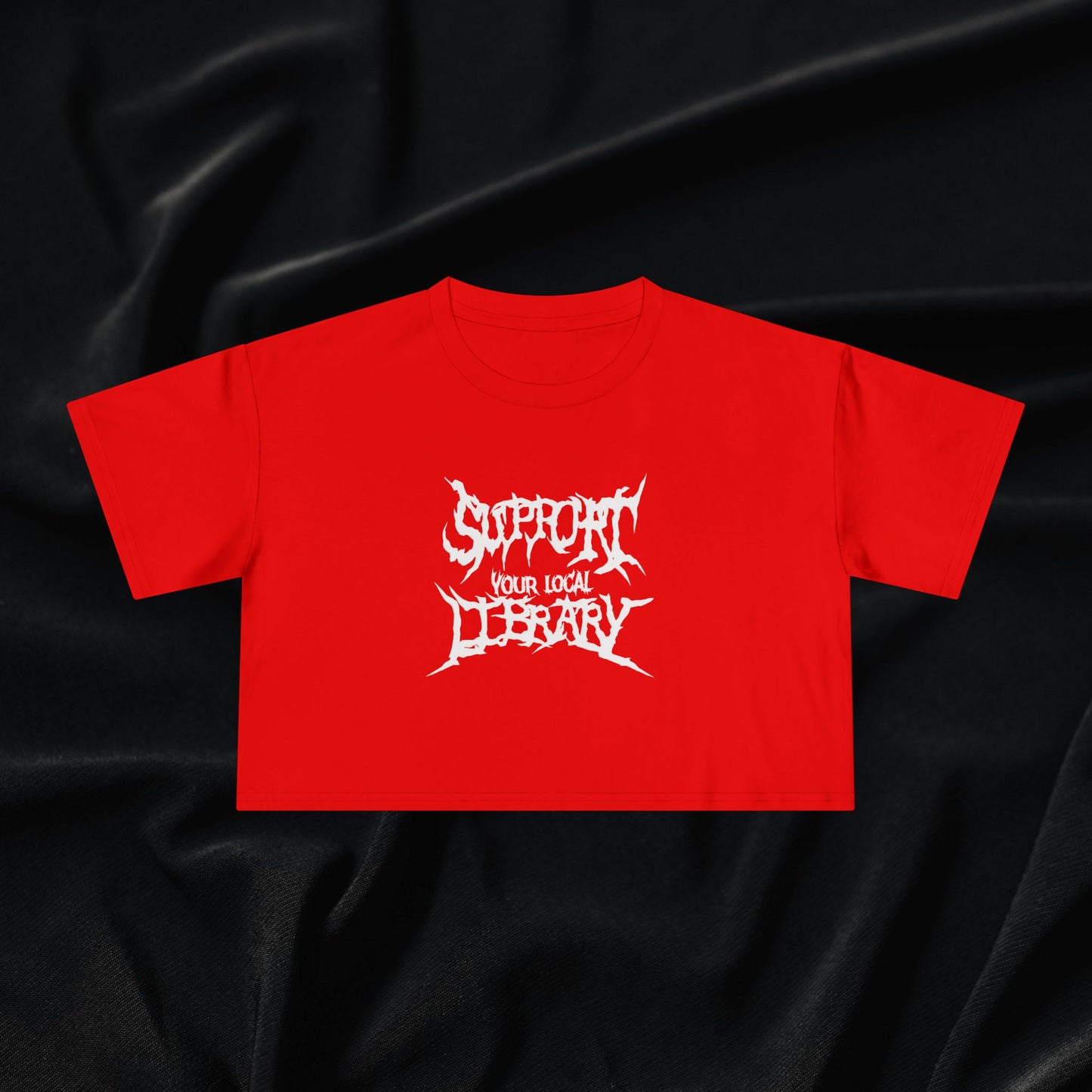 Support Your Local Library Women's Crop Tee