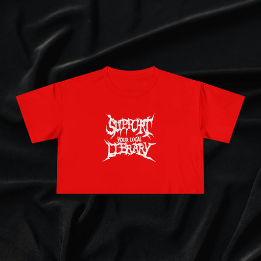 Support Your Local Library Women's Crop Tee