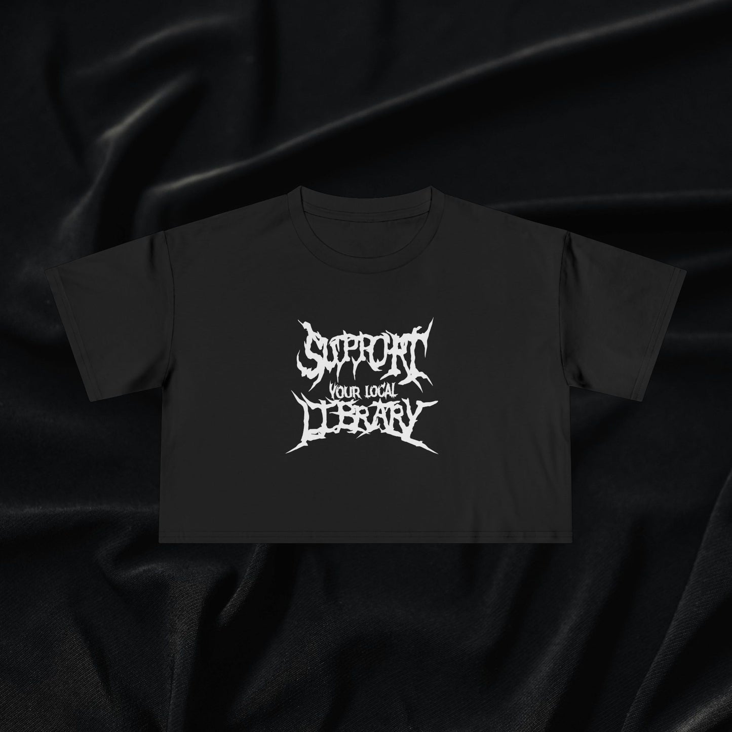 Support Your Local Library Women's Crop Tee