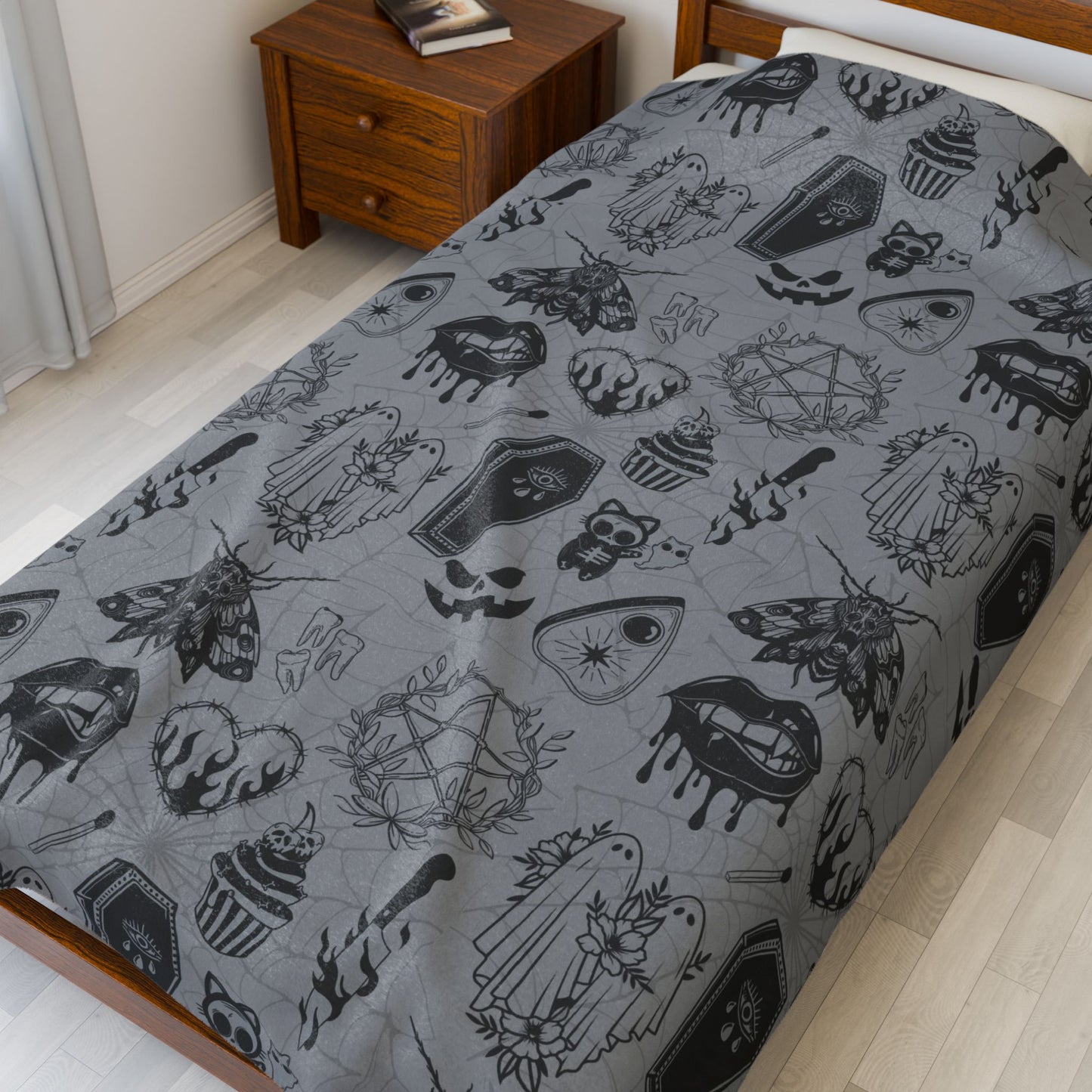 Spooky Cute Velveteen Plush Blanket