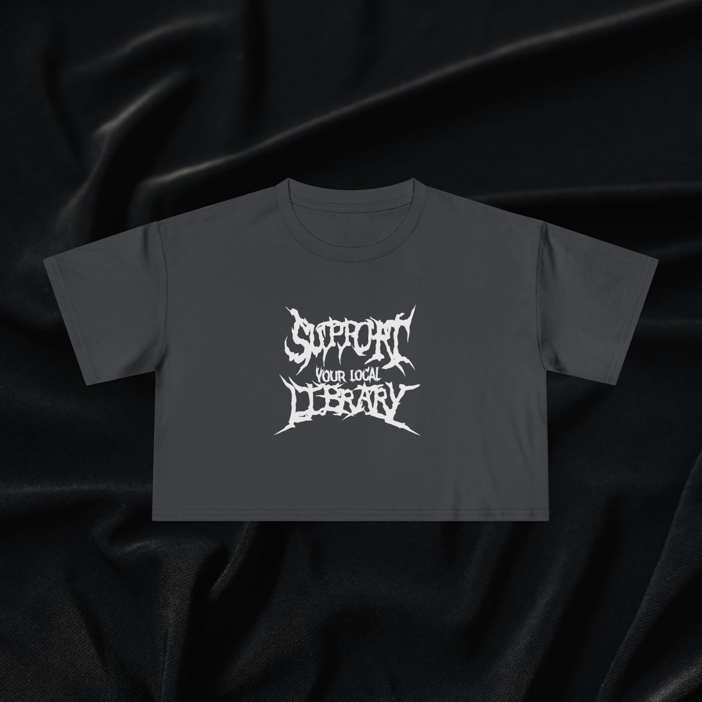 Support Your Local Library Women's Crop Tee